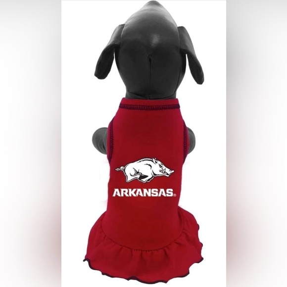 University of Arkansas Cheerleader Dog Dress Size XL 40-60 lbs NCAA Razorbacks - Picture 1 of 5